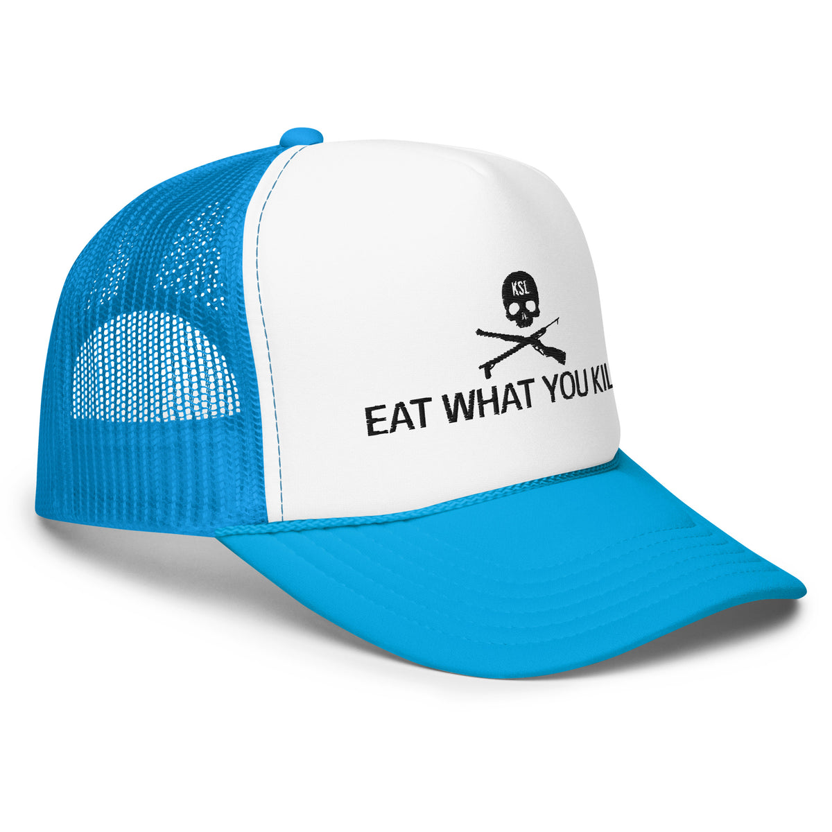 Eat What You Kill Foam Trucker Hat (Black Embroidery)