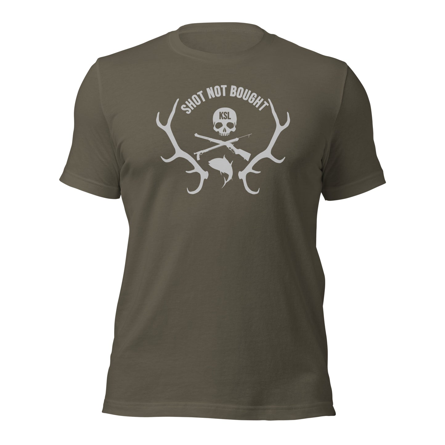 Shot Not Bought Unisex T-Shirt - Antler Crest (Silver Print)