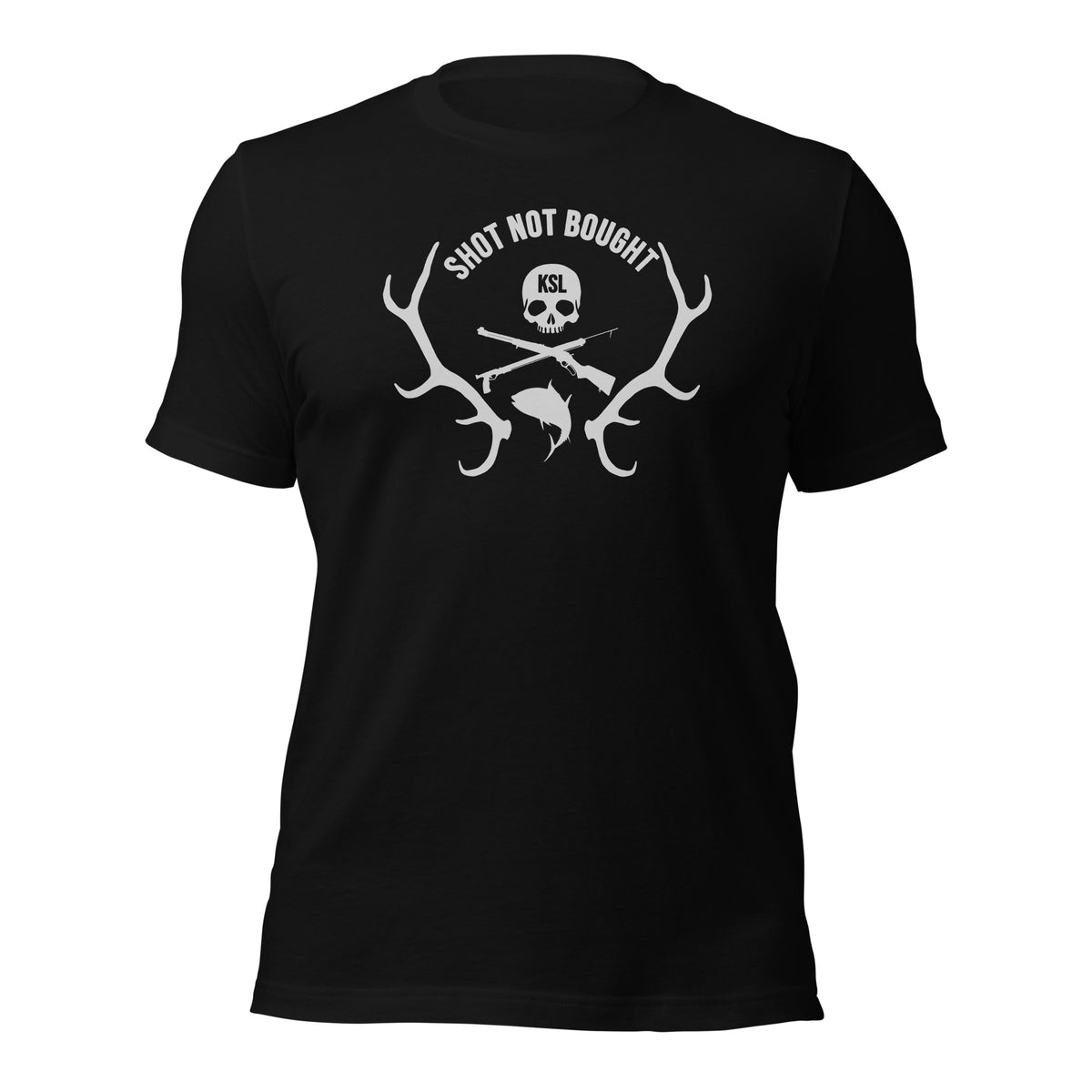 Shot Not Bought Unisex T-Shirt - Antler Crest (Silver Print)