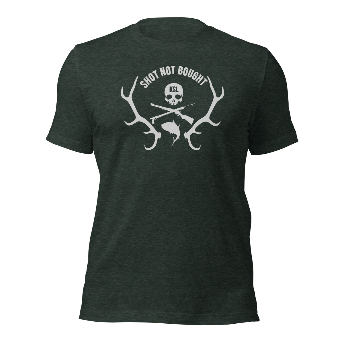 Shot Not Bought Unisex T-Shirt - Antler Crest (Silver Print)