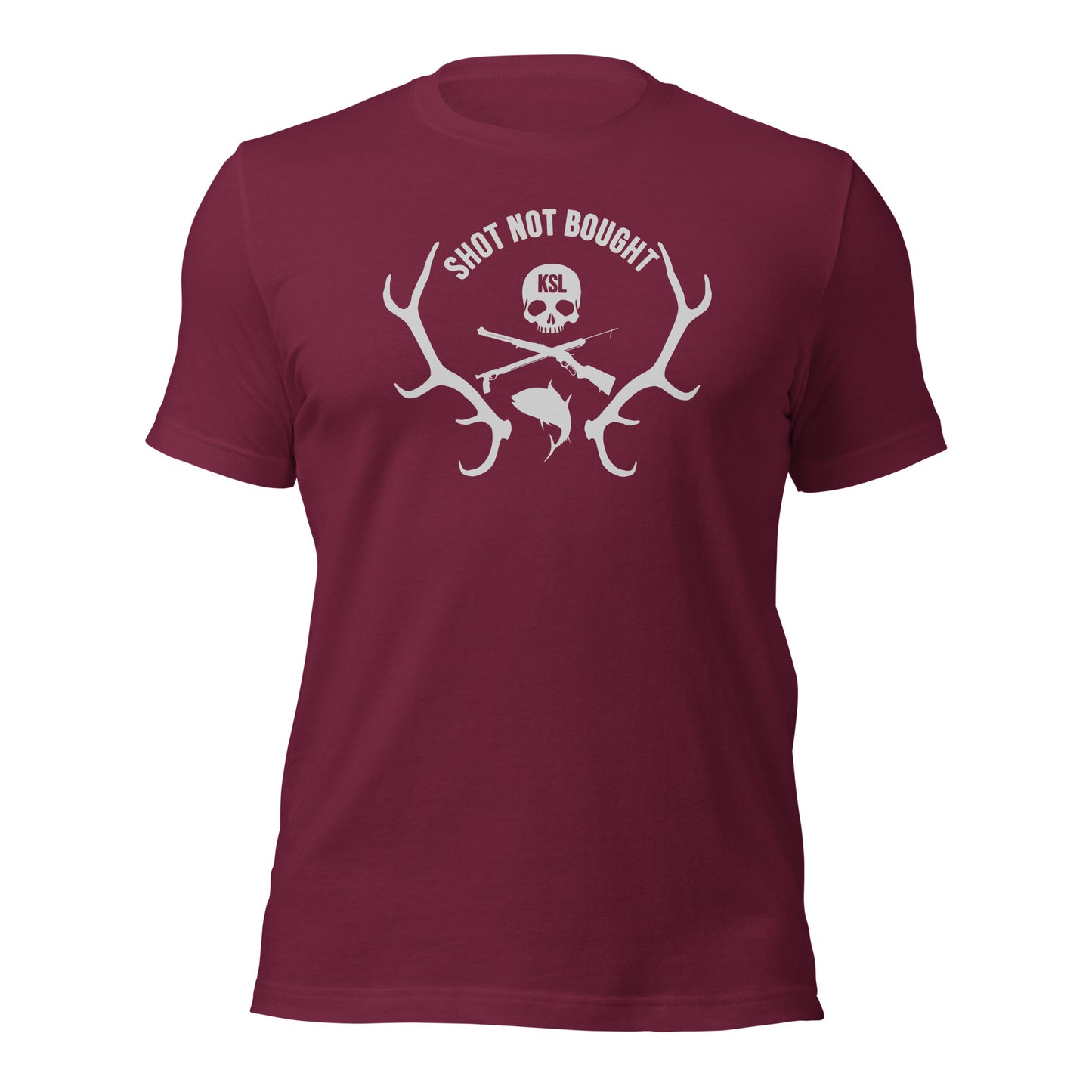 Shot Not Bought Unisex T-Shirt - Antler Crest (Silver Print)