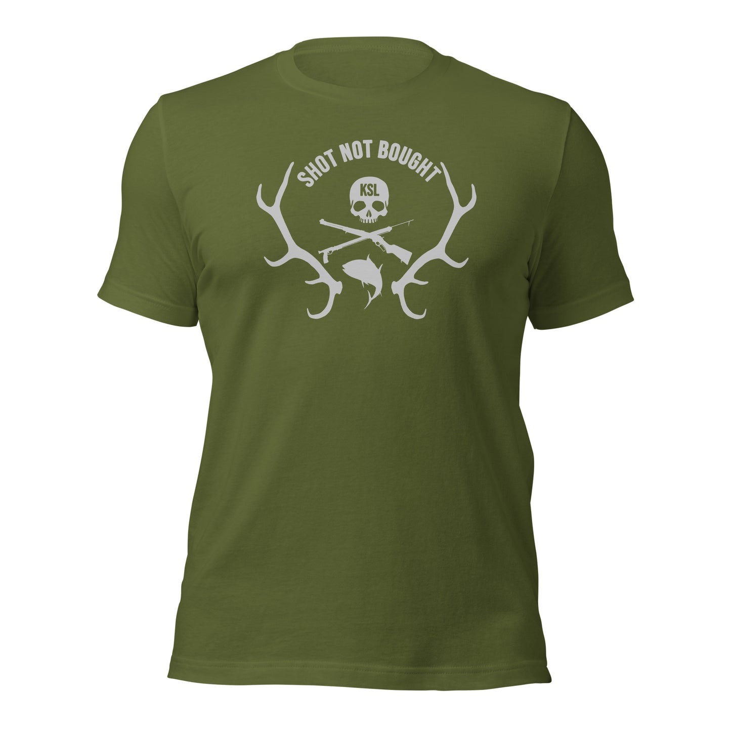 Shot Not Bought Unisex T-Shirt - Antler Crest (Silver Print)