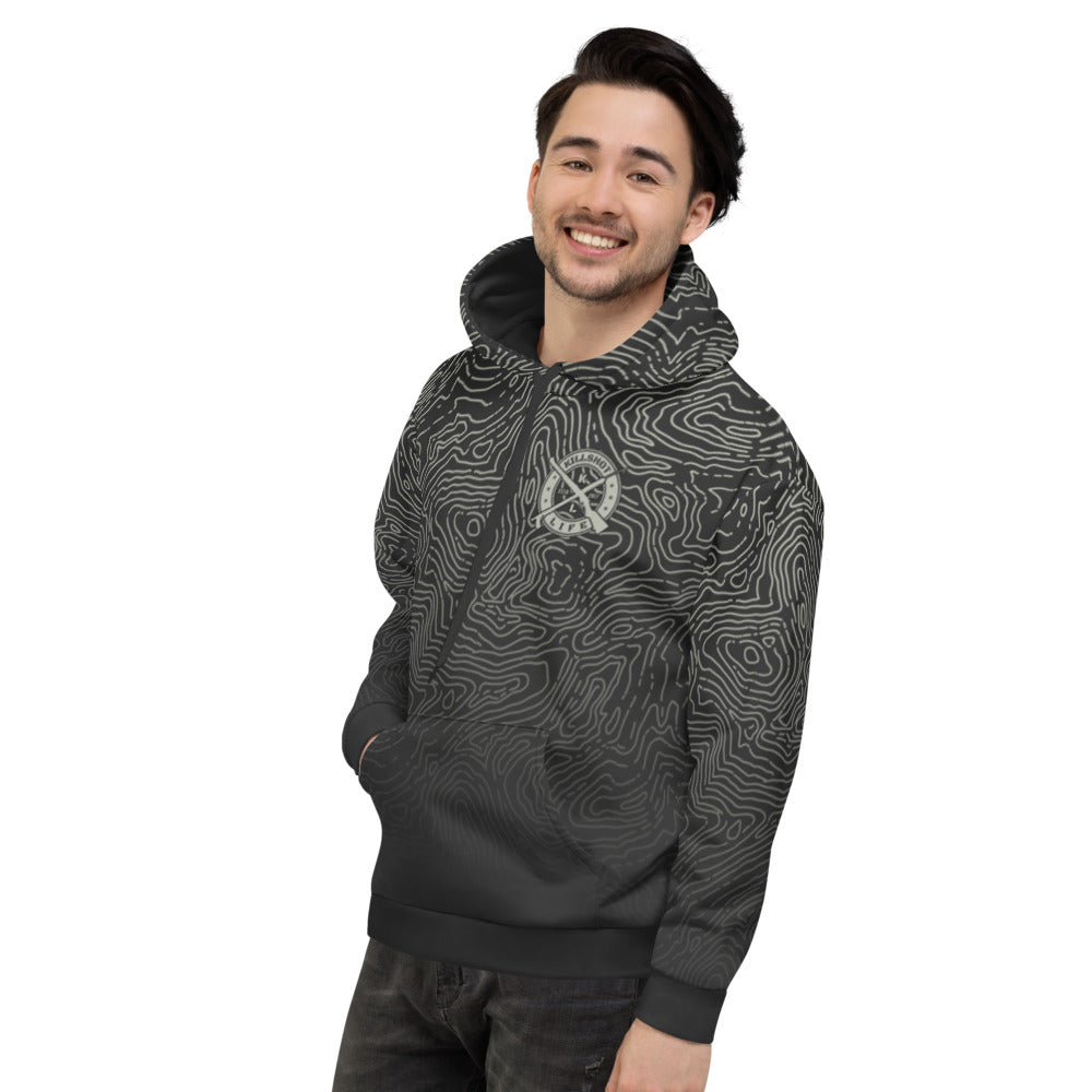 KILLSHOT Dark Topo Hoodie - Topo Hunting and Spearfishing Collection